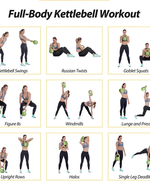 20lbs Kettlebell Set, Strength Training Kettlebells Weight Set For Women, Vinyl Coated Kettle Bell For Home Gym Workout Weight Lifting Equipment, Comfortable Grip Wide Handle Weights