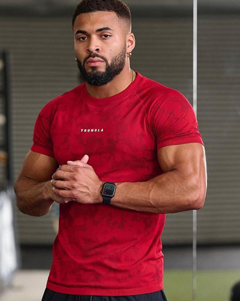 Workout Clothes Camouflage Sports T-shirt Men