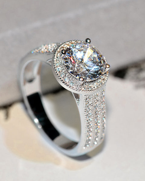 Classic Lotus Diamond Ring for Wedding Diamond Ring