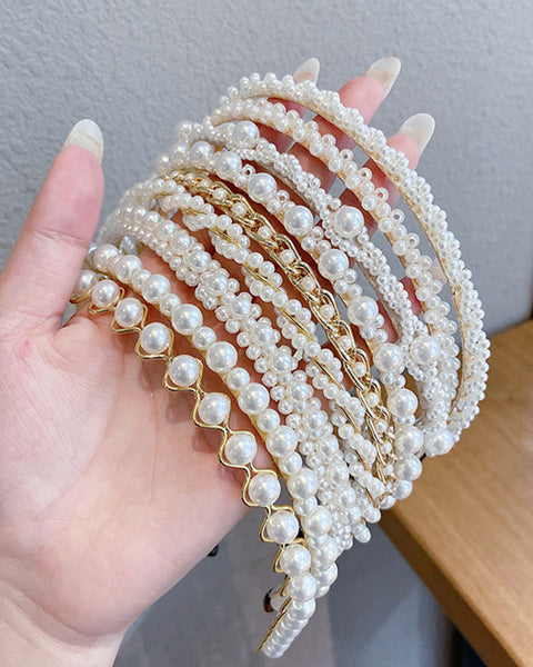 Thin pearl headband