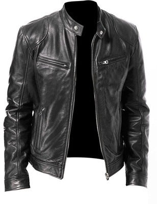 Uppu Slim Fit Faux Leather Jacket
