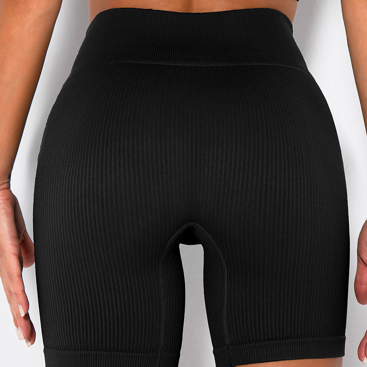 Workout Sets For Women 2 Piece Seamless Ribbed Crop Tank High Waist Shorts Yoga Outfits