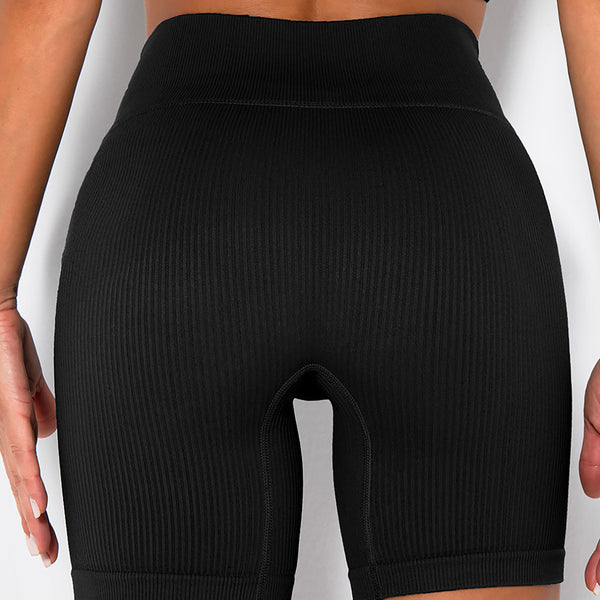 Workout Sets For Women 2 Piece Seamless Ribbed Crop Tank High Waist Shorts Yoga Outfits