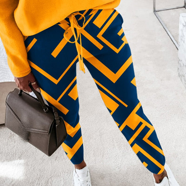 Women's Casual Printed Two-piece Suit Clothing