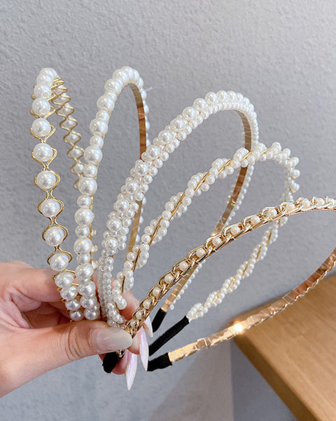 Thin pearl headband