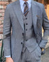 Men's Herringbone Single-breasted Casual Slim Suit