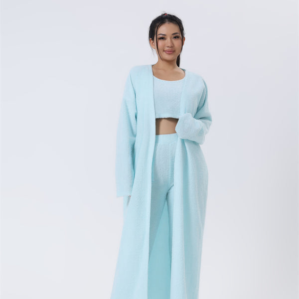 Cozy Pajama Set, 3 Piece Lounge Set, Cute Loungewear, Warm Suit Sets, Matching Set, Lounge Set, 3 Piece Pant Sets, Women Winter Dress