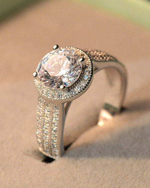 Classic Lotus Diamond Ring for Wedding Diamond Ring