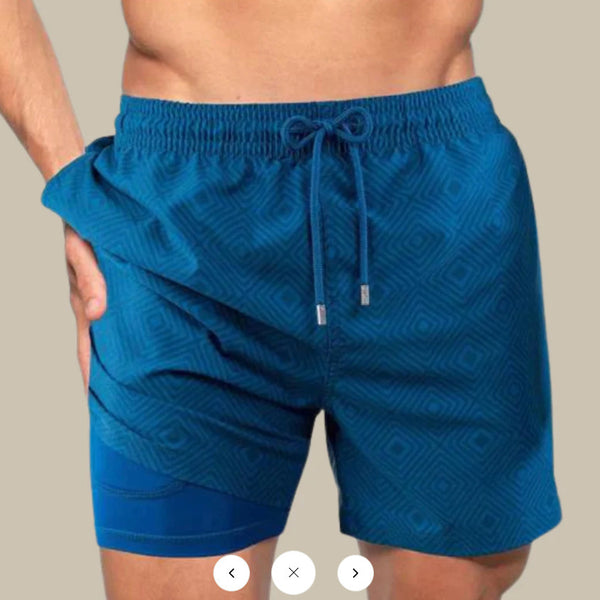 3D Digital-printed Mens Double-layer Beach Shorts