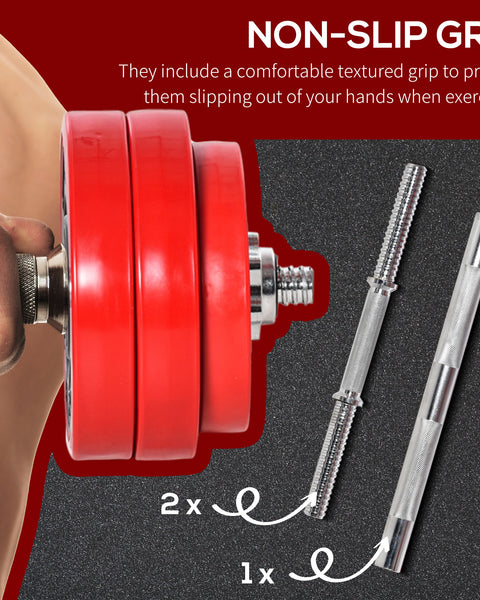 Adjustable Dumbbell Set, 66lbs Convertible to Barbell Weight Set for Home Gym Women and Men Weight Lifting Training