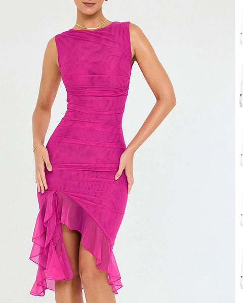 Summer Slim Skinny Sleeveless Dress For Women Fashion Party Club Dresses
