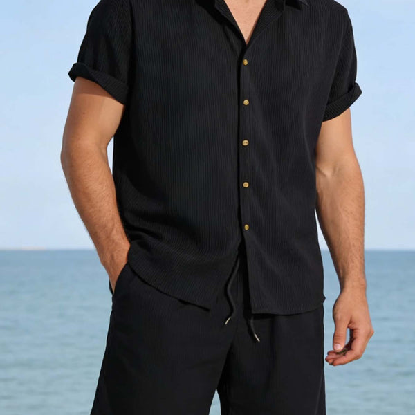 Men's Casual Resort Shorts And Shirt Set