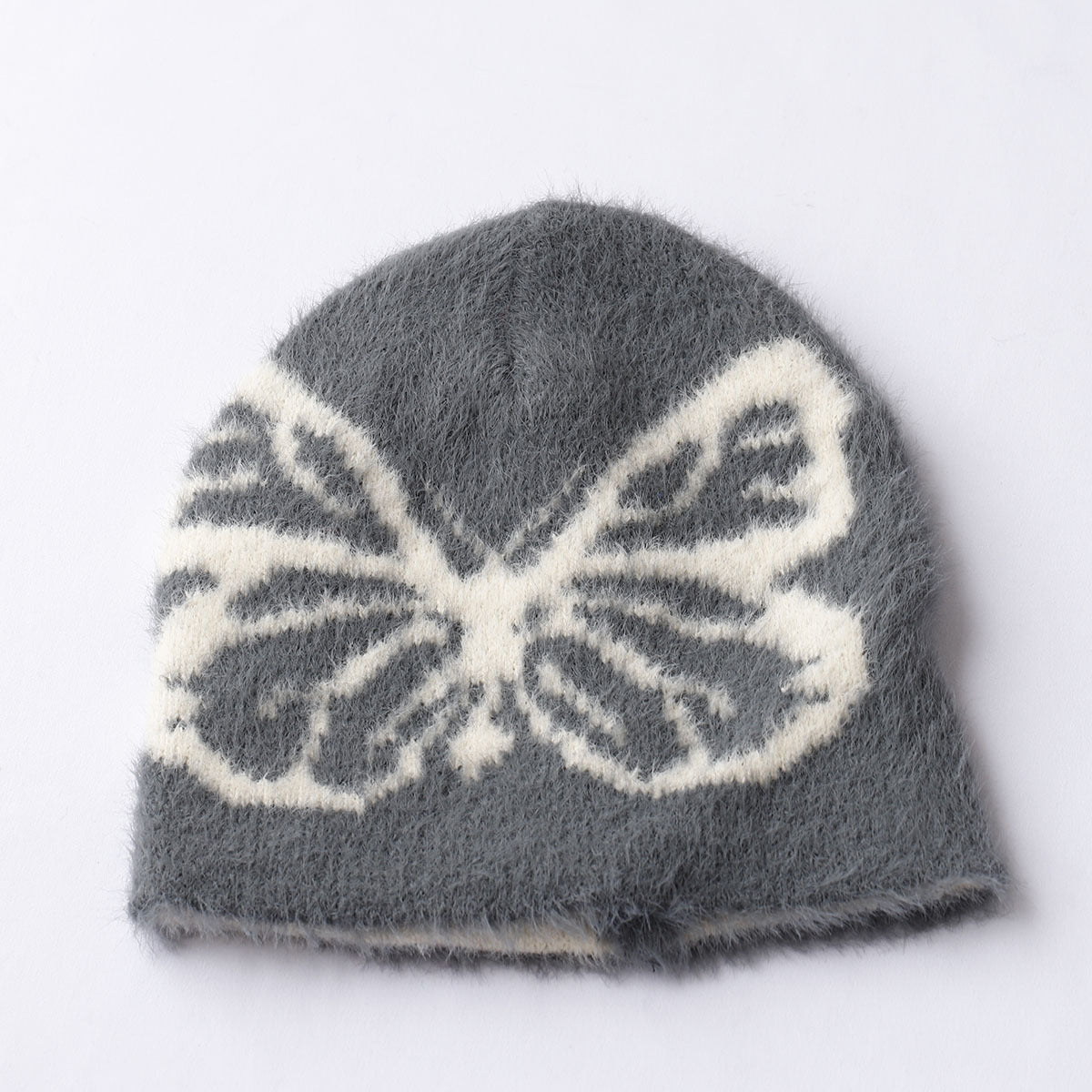 Printed Butterfly Jacquard Woolen Cap