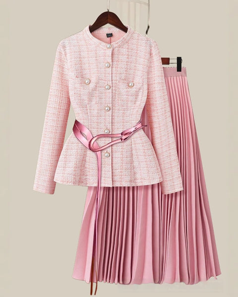 European And American Women's Clothing Two-piece Set Skirt Suit Excluding Belt
