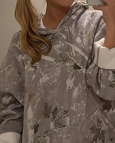 Women's Fashion Casual Camo Pocket Top
