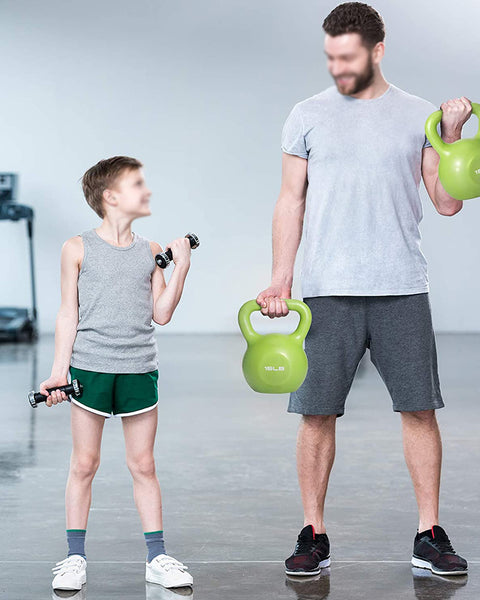 15lbs Kettlebell Set, Strength Training Kettlebells Weight Set For Women, Vinyl Coated Kettle Bell For Home Gym Workout Weight Lifting Equipment, Comfortable Grip Wide Handle Weights