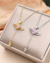 Moving Cupid Heart Angel Wings Tassel Necklace With Crystal Clavicle Chain Women Jewelry Gift Valentine's Day