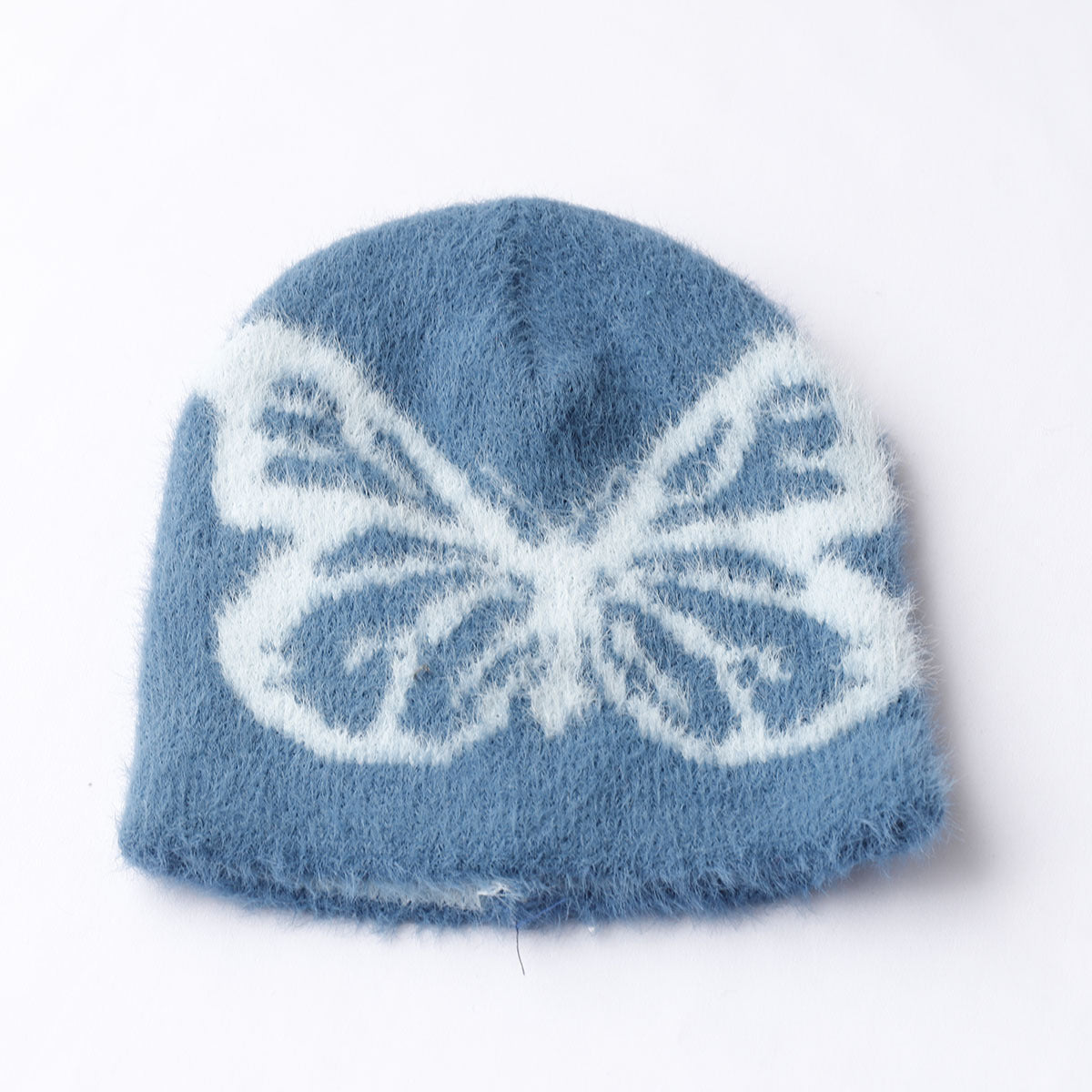 Printed Butterfly Jacquard Woolen Cap