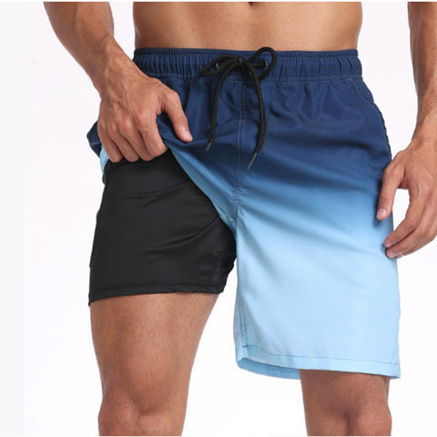 3D Digital-printed Mens Double-layer Beach Shorts