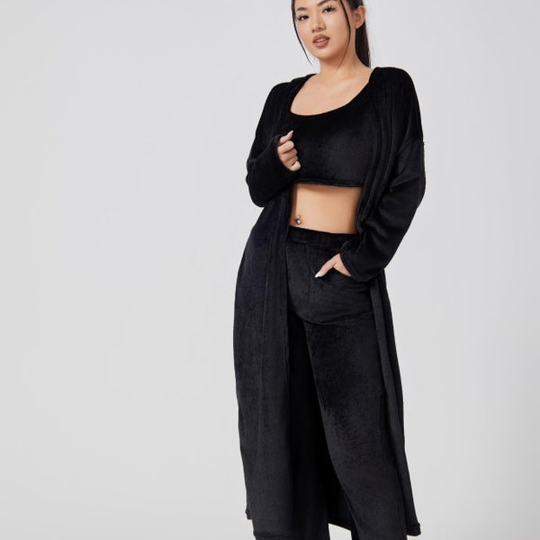 Cozy Pajama Set, 3 Piece Lounge Set, Cute Loungewear, Warm Suit Sets, Matching Set, Lounge Set, 3 Piece Pant Sets, Women Winter Dress