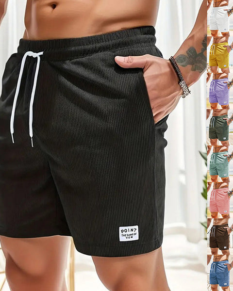 Lace-up Drawstring Shorts Summer Corduroy Sports Short Pants Mens Clothing