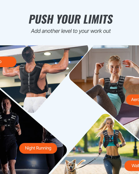 Weighted Vest, 30 Lbs Weight Vest With Reflective Stripe, Adjustable Buckle Body Weight Vest For Men Women, Workout Equipment For Strength Training, Running, Jogging, Fitness, And Weight Loss