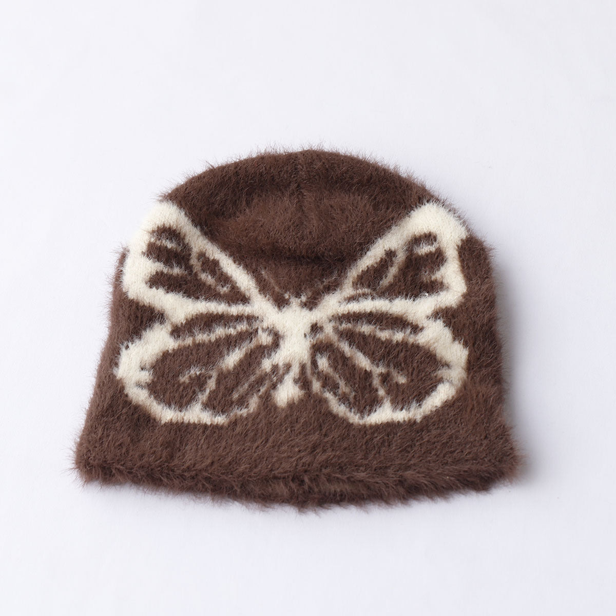 Printed Butterfly Jacquard Woolen Cap