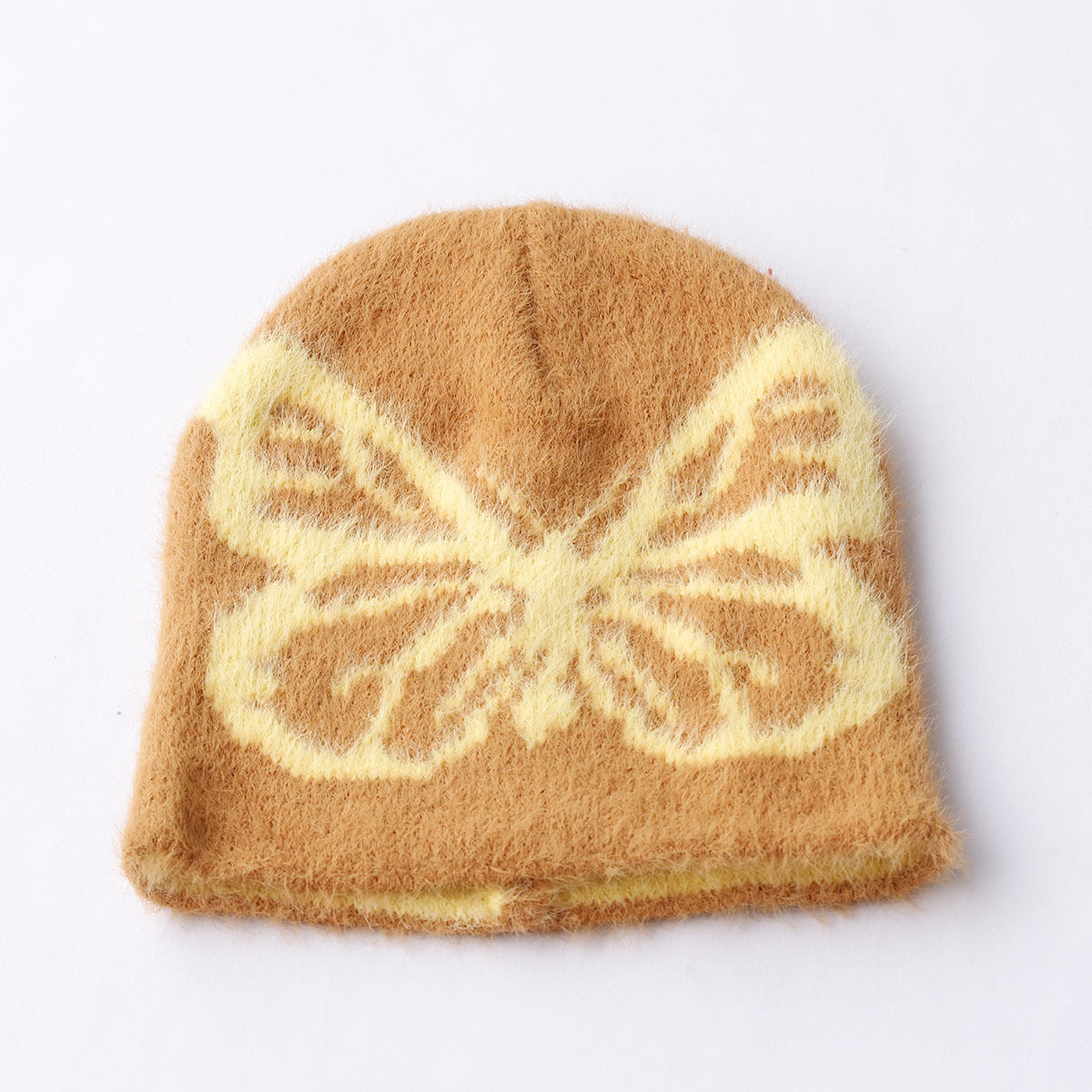 Printed Butterfly Jacquard Woolen Cap