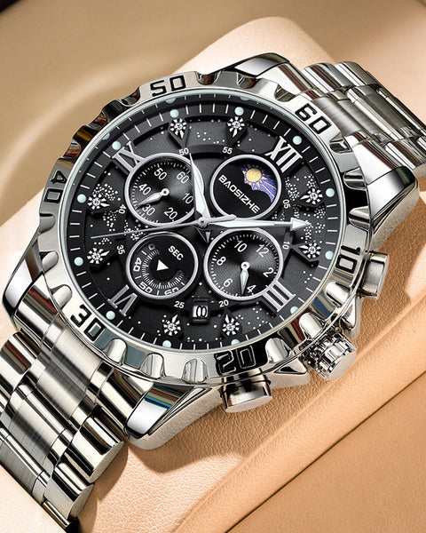 Automatic Non-mechanical Watch Steel Belt Waterproof Quartz Watch Men's Watch