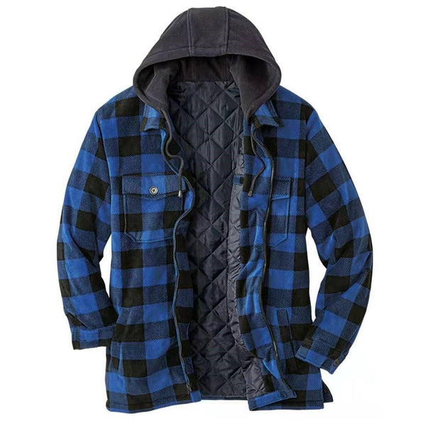 Leisure Hooded Jacket Off Two Lattice Coat
