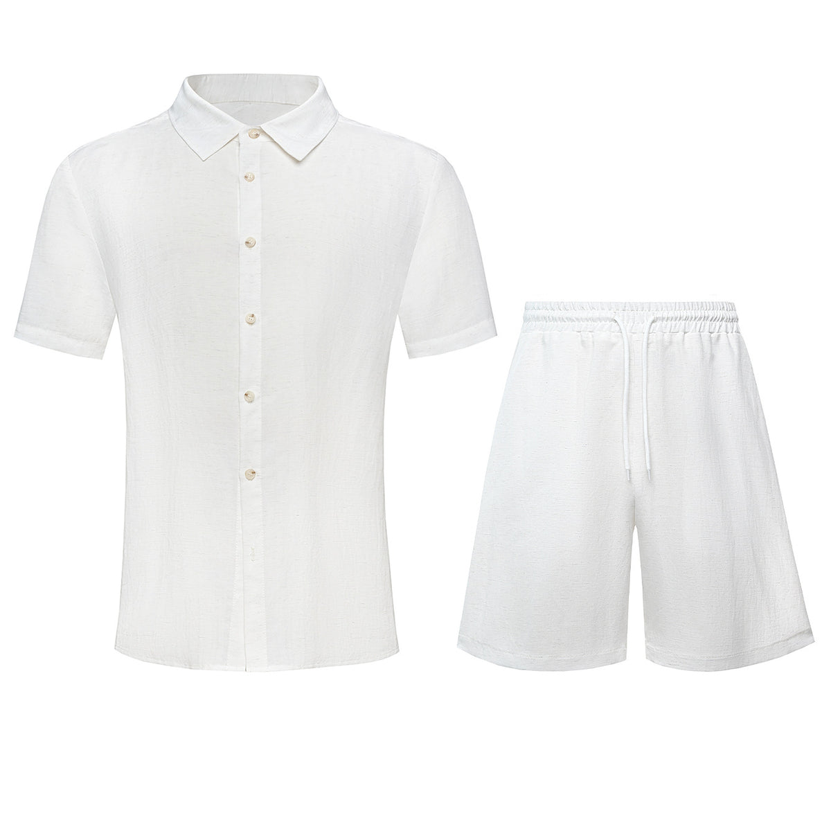Men's Casual Formal Shirt And Shorts Set