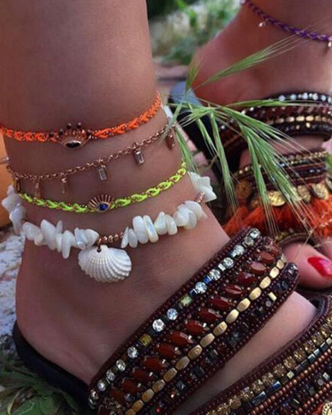 Fashion Small Fish Shell Anklet Set