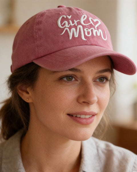 Girl Mom Hats Mothers Birthday Gifts For Women, Adjustable Embroidered Wash Cotton Baseball Cap