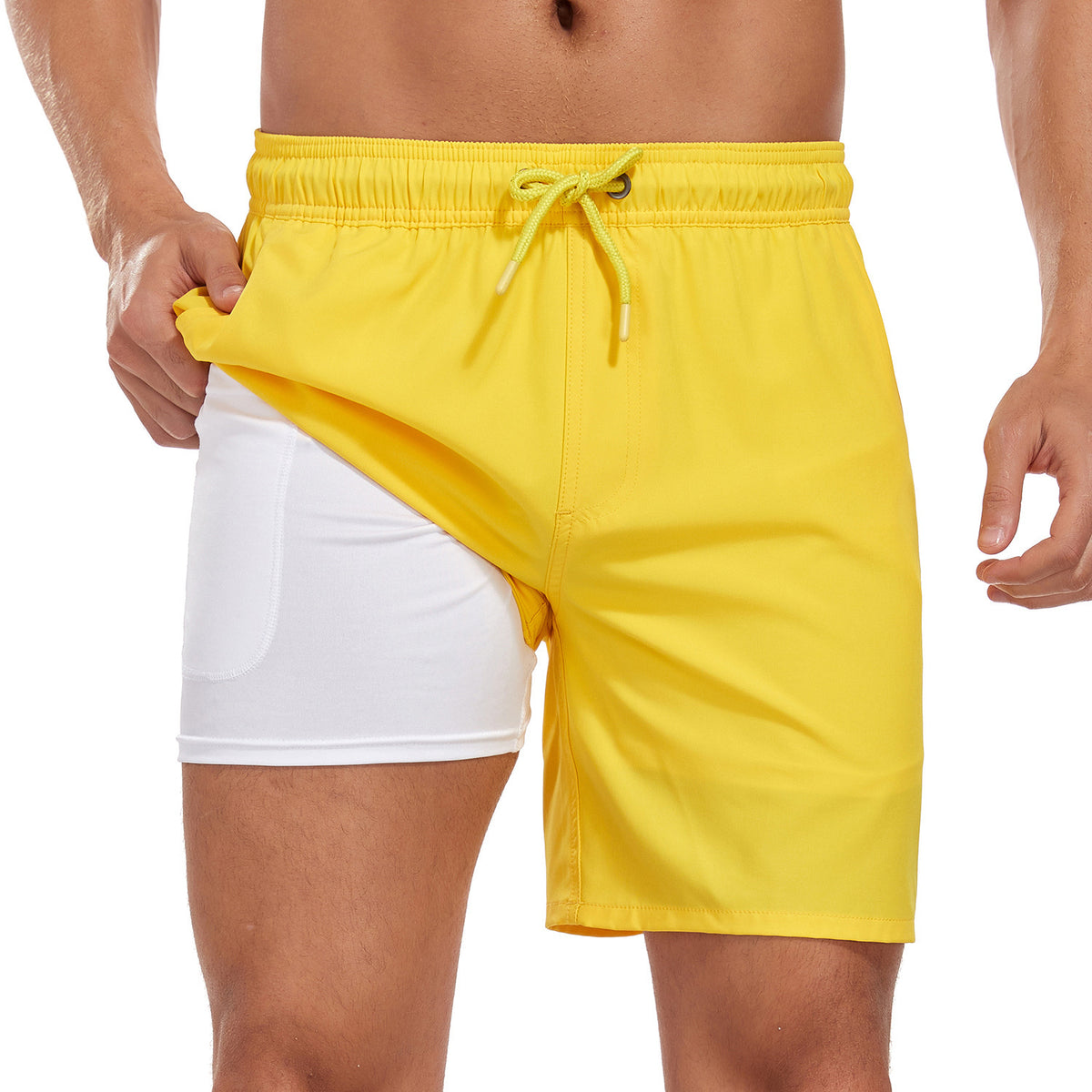 3D Digital-printed Mens Double-layer Beach Shorts
