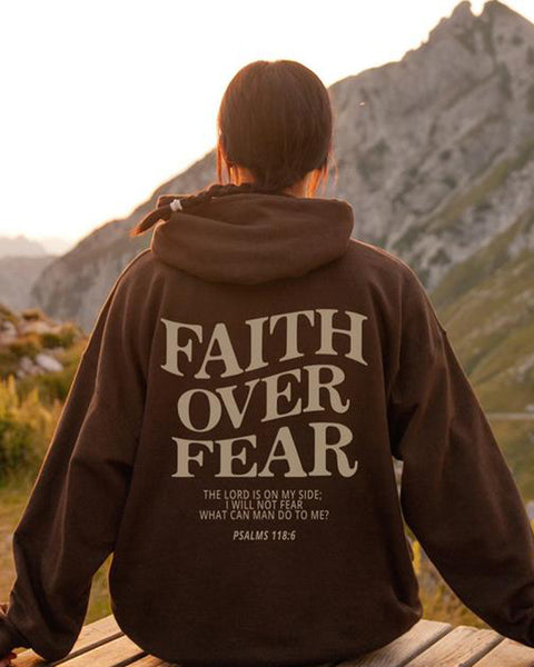 Faith Over Fear Christian Hoodie Christian Sweatshirt Jesus Hoodie Trendy Hoodie Bible Verse Shirt Unisex Aesthetic Clothes