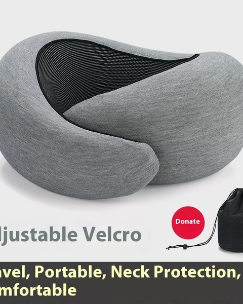 Soft Memory Foam Travel Neck Pillow U Shape Adjustable Support Comfortably Sleeping On Plane Car Office Noon Break