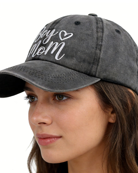 Boy Mom Ponytail Hat For Women, Mothers Day Birthday Mama Gifts, Adjustable Embroidered Cotton Ponytail Baseball Cap