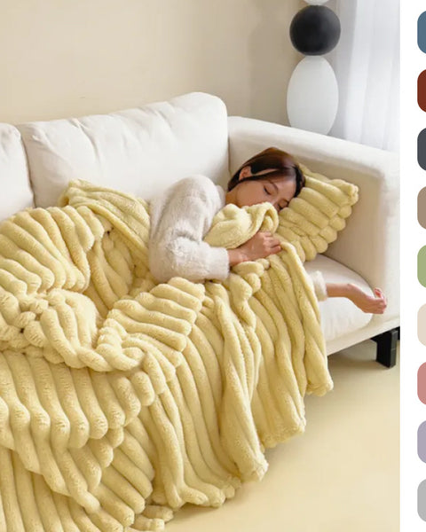 Soft Wind Bubble Velvet Blanket Warm Solid Rabbit Fur Blankets Double-sided Thickening Cover Throw Warm Fur Blanket