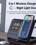 15W Wireless Chargers Stand 5 In1 LED Digital Alarm Clock Fast Charging Dock Station