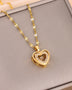 Double-layer Love Necklace With Rhinestones Titanium Steel Pendant Fashion Jewelry Woman Valentines Day Gift