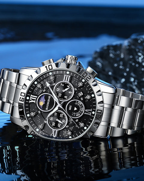 Automatic Non-mechanical Watch Steel Belt Waterproof Quartz Watch Men's Watch