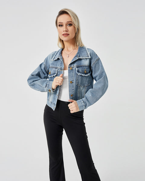 Women's Denim Long Sleeve Jacket Fashion Top