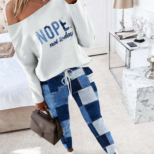 Women's Casual Printed Two-piece Suit Clothing