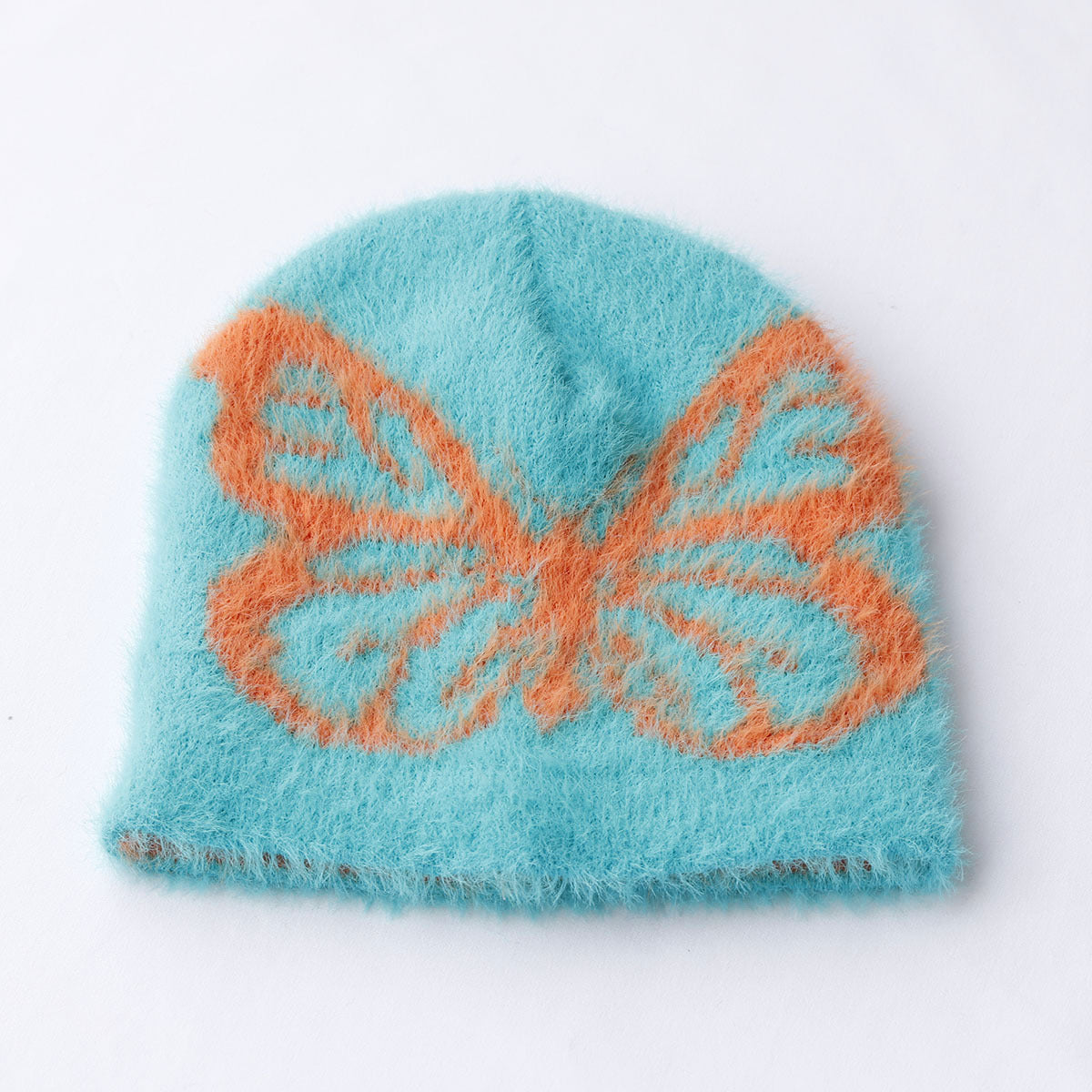 Printed Butterfly Jacquard Woolen Cap