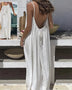 Loose Spaghetti Dress Ins Fashion U-cut Backless Tie-up Long Dresses Beach Vacation Bohemian Women's Clothing