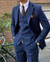 Men's Retro Herringbone Wool Slim Fit Suit