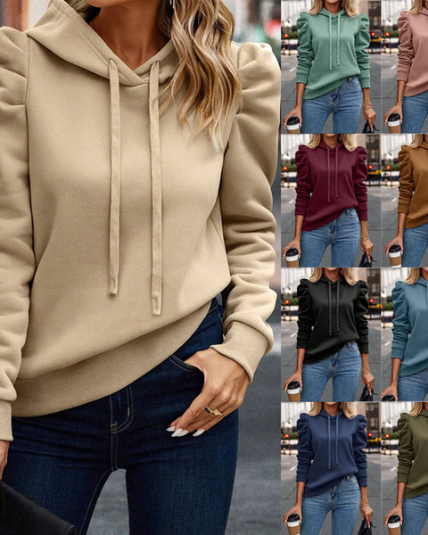 Solid Color Long-sleeved Casual Women's Top Sweater